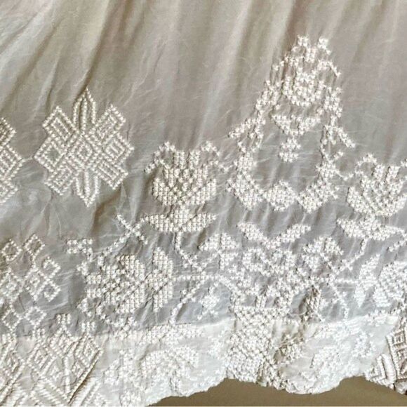 Johnny Was Motley Intricate Tonal Embroidered Kimono Jacket Cream Size M - L - Picture 13 of 16